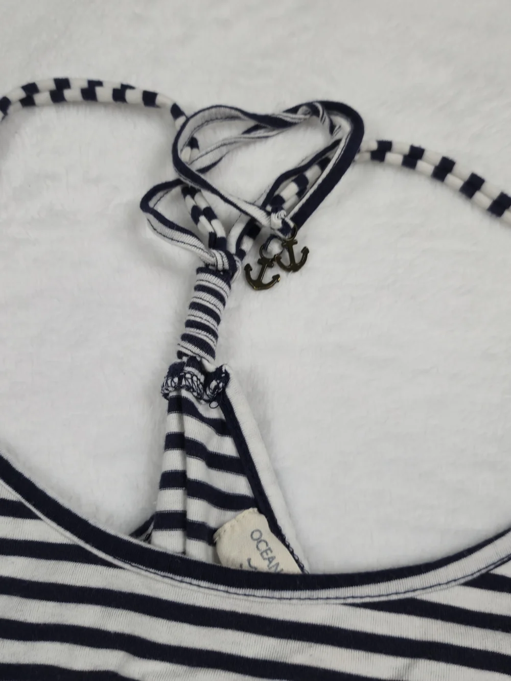 Ocean Drive Navy & White Striped Midi Dress